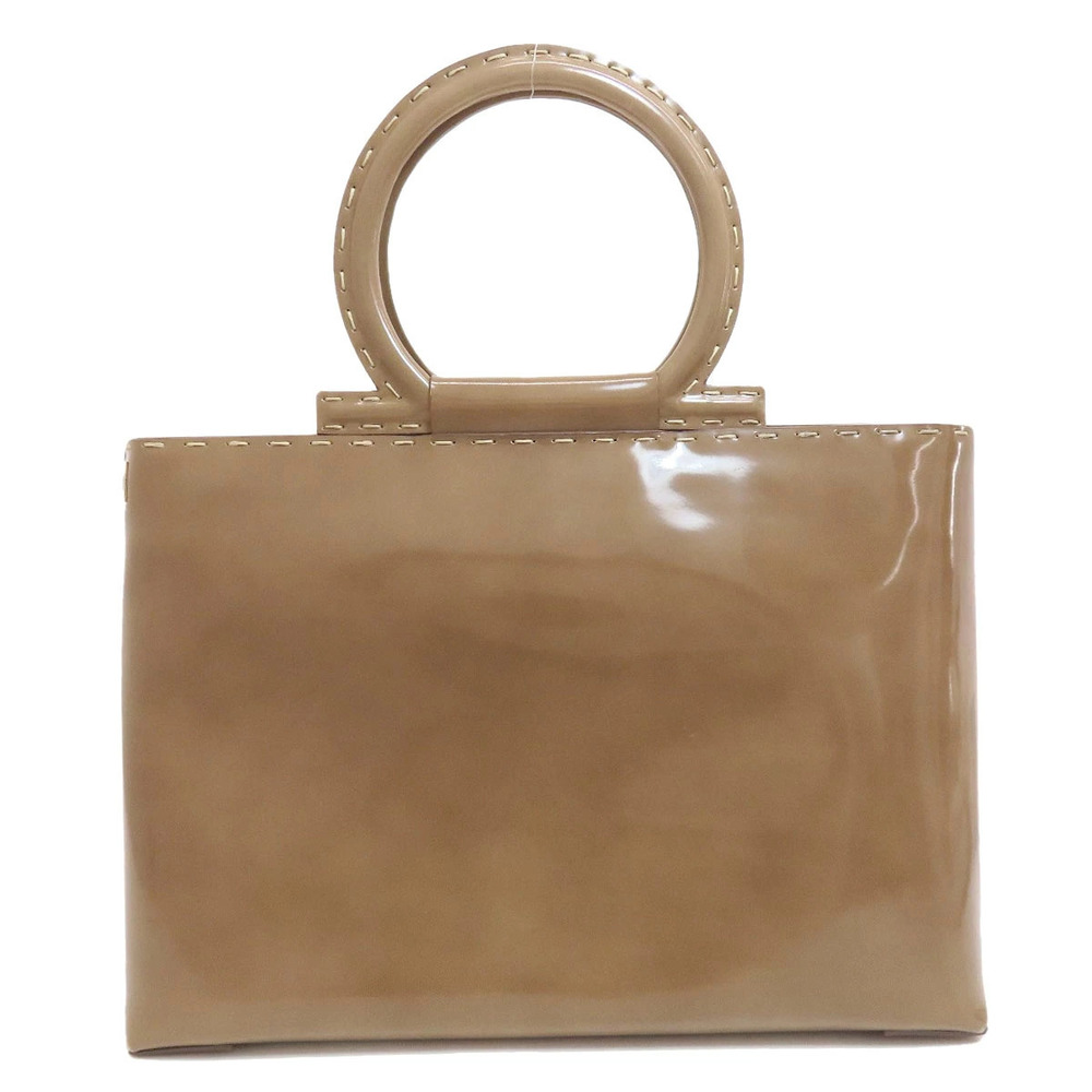 Salvatore Ferragamo motif Gancini handbag enamel Black